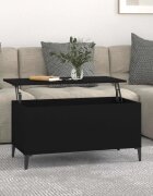 vidaXL Маса за кафе черна 90x445x45 см инженерно дърво