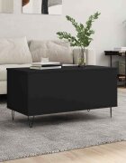 vidaXL Маса за кафе черна 90x445x45 см инженерно дърво
