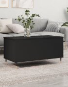 vidaXL Маса за кафе черна 90x445x45 см инженерно дърво