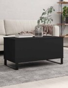 vidaXL Маса за кафе черна 90x445x45 см инженерно дърво