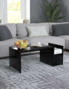 vidaXL Маса за кафе черна 90x45x35 см инженерно дърво