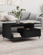 vidaXL Маса за кафе черна 90x49x45 см инженерно дърво
