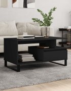 vidaXL Маса за кафе черна 90x49x45 см инженерно дърво
