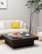 vidaXL Маса за кафе черна 90x90x28 см инженерно дърво