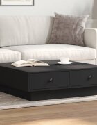 vidaXL Маса за кафе черна 90x90x28 см инженерно дърво