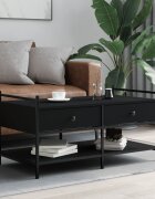 vidaXL Маса за кафе черна 99x50x50 см инженерно дърво