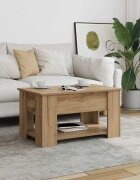 vidaXL Маса за кафе дъб артизан 79x49x41 см инженерно дърво