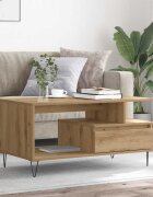 vidaXL Маса за кафе дъб артизан 90x49x45 см инженерно дърво