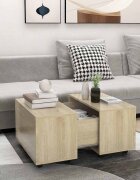 vidaXL Маса за кафе дъб сонома 60x60x38 см инженерно дърво