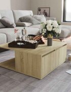 vidaXL Маса за кафе дъб сонома 80x80x31 см инженерно дърво
