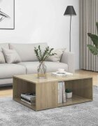 vidaXL Маса за кафе дъб сонома 90x67x33 см инженерно дърво