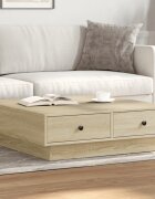 vidaXL Маса за кафе дъб сонома 90x90x28 см инженерно дърво