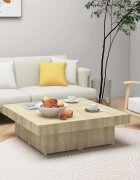 vidaXL Маса за кафе дъб сонома 90x90x28 см инженерно дърво