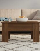 vidaXL Маса за кафе кафяв дъб 79x49x41 см инженерно дърво