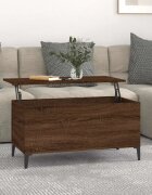 vidaXL Маса за кафе кафяв дъб 90x445x45 см инженерно дърво