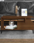 vidaXL Маса за кафе кафяв дъб 90x49x45 см инженерно дърво