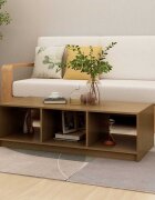 vidaXL Маса за кафе меденокафява 110x50x34 см борово дърво масив