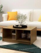 vidaXL Маса за кафе меденокафява 75x50x335 см борово дърво масив