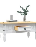 vidaXL Маса за кафе мексикански бор стил Корона бяла 100x55x44 cм