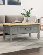 vidaXL Маса за кафе мексикански бор стил Корона сива 100x55x44 cм