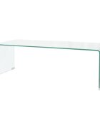 vidaXL Маса за кафе от закалено стъкло 98x45x30 cм прозрачна