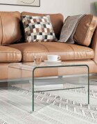 vidaXL Маса за кафе прозрачна 50x45x33 см закалено стъкло