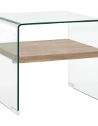 vidaXL Маса за кафе прозрачна 50x50x45 см закалено стъкло