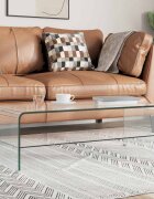 vidaXL Маса за кафе прозрачна 98x45x31 см закалено стъкло