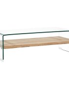 vidaXL Маса за кафе прозрачна 98x45x31 см закалено стъкло