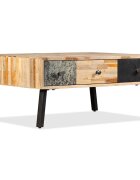 vidaXL Маса за кафе регенериран тик масив 90x65x40 cм