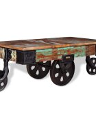 vidaXL Маса за кафе регенерирано дърво 90x45x35 cм