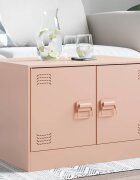 vidaXL Маса за кафе розова 67x50x44 см стомана