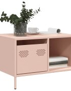 vidaXL Маса за кафе розова 685x50x435 см студеновалцувана стомана