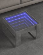 vidaXL Маса за кафе с Infinity LED бетонно сив 50x53x30 см