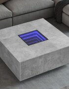 vidaXL Маса за кафе с Infinity LED бетонно сива 100x100x40 см