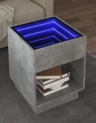 vidaXL Маса за кафе с Infinity LED бетонно сива 40x40x50 см