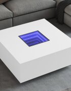 vidaXL Маса за кафе с Infinity LED бяла 100x100x40 см
