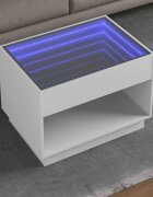 vidaXL Маса за кафе с Infinity LED бяла 70x50x50 см