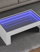 vidaXL Маса за кафе с Infinity LED бяла 90x50x30 см
