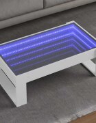 vidaXL Маса за кафе с Infinity LED бяла 90x53x30 см