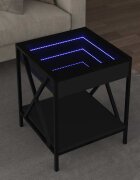 vidaXL Маса за кафе с Infinity LED черна 40x40x49 см