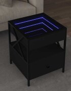 vidaXL Маса за кафе с Infinity LED черна 40x40x51 см