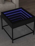 vidaXL Маса за кафе с Infinity LED черна 50x50x41 см