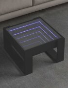 vidaXL Маса за кафе с Infinity LED черна 50x53x30 см