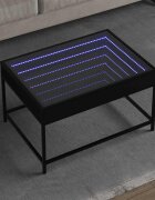 vidaXL Маса за кафе с Infinity LED черна 70x50x41 см