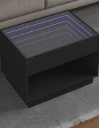 vidaXL Маса за кафе с Infinity LED черна 70x50x50 см