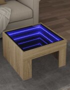 vidaXL Маса за кафе с Infinity LED дъб сонома 50x50x30 см