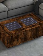 vidaXL Маса за кафе с Infinity LED опушен дъб 116x69x40 см
