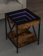 vidaXL Маса за кафе с Infinity LED опушен дъб 40x40x49 см