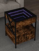 vidaXL Маса за кафе с Infinity LED опушен дъб 40x40x51 см